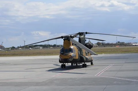 CH-47 Chinook in the apron  Stock Photos