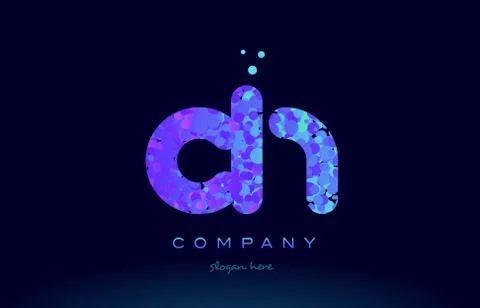 Ch c h bubble circle dots pink blue alphabet letter logo icon vector Stock Illustration