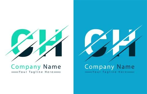CH Letter Logo Vector Design Template Elements Stock Illustration