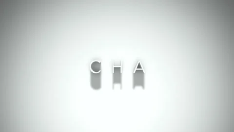 Cha 3D title animation with shadows on a white background Stock Footage 297132902