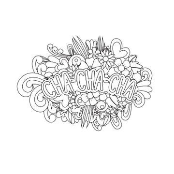Cha-cha-cha Zen Tangle. Stock Illustration