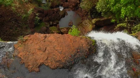 Cha Ong Waterfall Top Down Video stock 169546846
