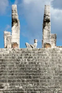 Chac Mool at the Warriors Temple, Chichen Itza. Stock Photos