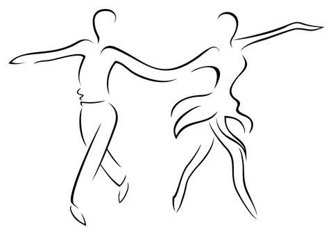 Chacha dancers drawing Stock Illustration