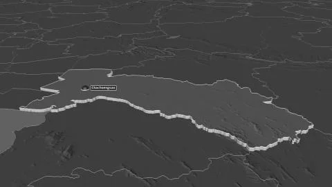 Chachoengsao, Thailand. Bilevel elevation map with surface waters イラスト素材