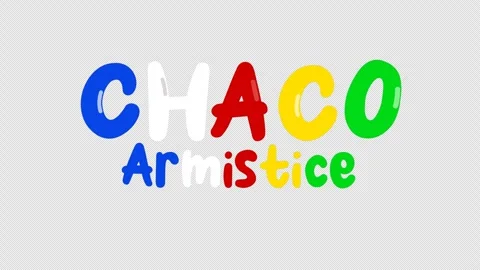 Chaco Armistice animation text with alpha channel. colour lettering for greeting Stock Footage 277125130