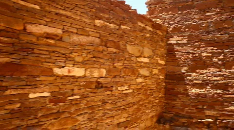 Chaco canyon wall Stock Footage