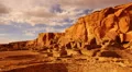 Chaco Culture 28 Time Lapse Pueblo Bonito Native American Ruins Sunset HD Footage