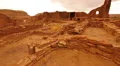 Chaco Culture 38 Tilt Up Pueblo Bonito Native American Ruins Raining HD Footage