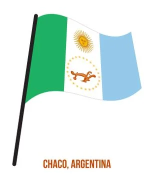 Chaco Flag Waving Vector Illustration on White Background. Stock Illustration