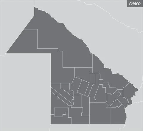 Chaco province administrative map Stock Illustration