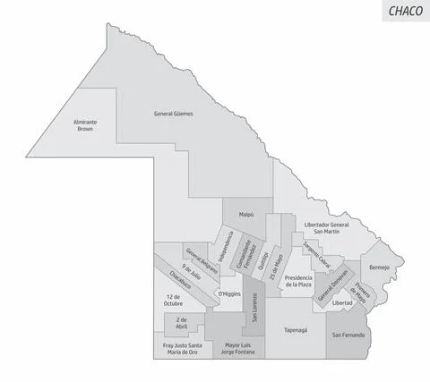 Chaco province grayscale map Stock Illustration