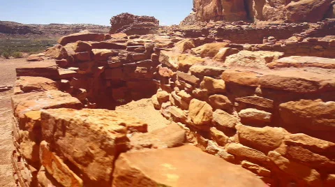 Chaco ruins hall Stock Footage