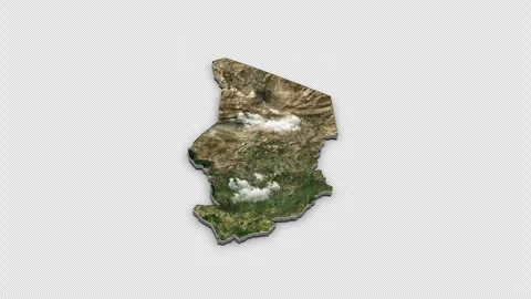Chad 3D Country Map Animation Transparent Alpha Stock Footage 278034498