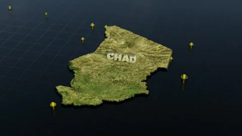 Chad 3D Map With Animation Stock Footage 303182692