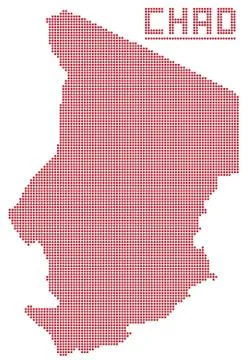 Chad Africa Dot Map Stock Illustration