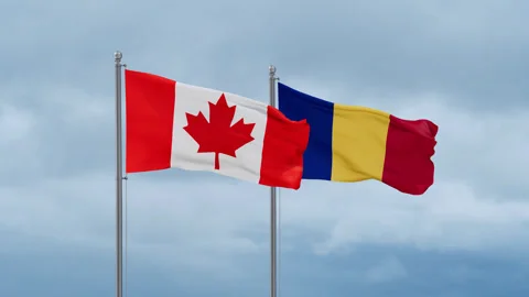 Chad and Canada flag Video stock 252023223