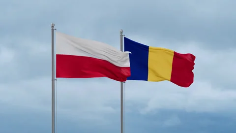 Chad and Poland flag Stock Footage 252428147