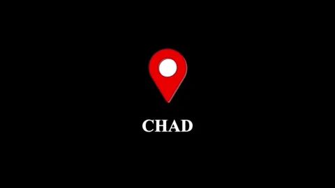 Chad country location map pin animation on black background, for travel and.. 스톡 동영상 332453258