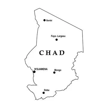Chad country map Stock Illustration