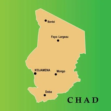 Chad country map Stock Illustration