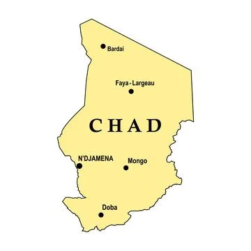 Chad country map Stock Illustration