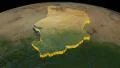 Chad extruded. Blue Marble. 4k or 4k+ Resolution