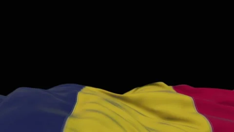 Chad fabric flag waving on the wind loop. Chadic embroidery stiched cloth ban Video stock 194220546