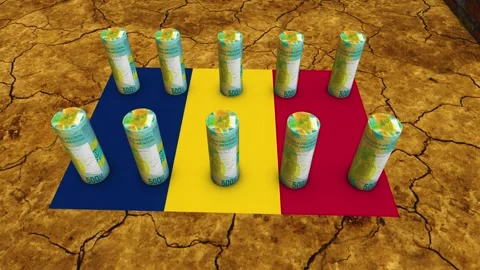 Chad Flag - 500 Currency Concept - 2 Stock Footage 270195503