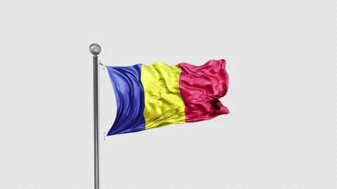 Chad Flag  Animation Loop Include Alpha 3D Rendering 스톡 동영상 283128826