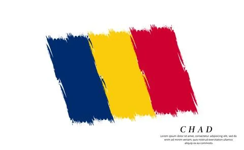 Chad flag brush vector background. Grunge style country flag of Chad brush .. Stock Illustration