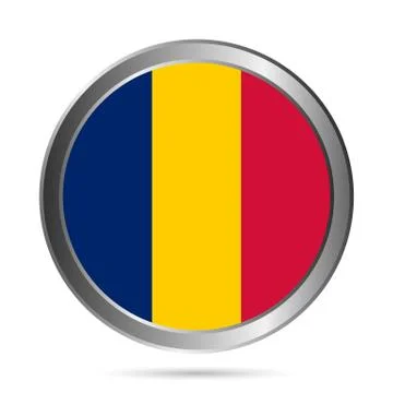 Chad flag button. The colors of original. Stock Illustration