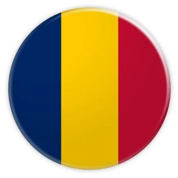 Chad Flag Button, News Concept Badge, 3d illustration Stock Illustration