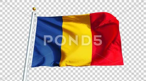 Chad flag, close up, isolated with alpha channel Stock Photos