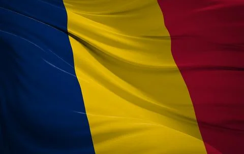 Chad flag is a concept image made from waving texture. Stock Photos