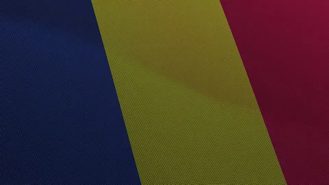 Chad Flag Digital Particle Waving Seamless Loop Animation on Black Background Stock Footage 339302349