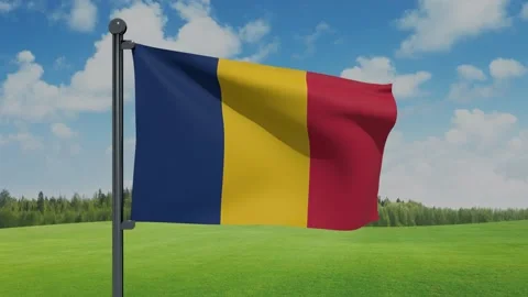 Chad Flag Stock Footage 153256224