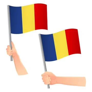 Chad flag in hand icon Stock Illustration