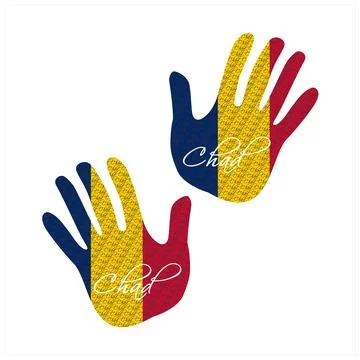 Chad flag hand vector Stock Illustration
