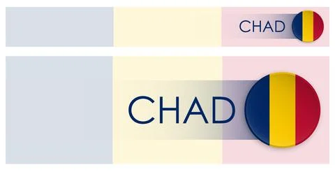 Chad flag horizontal web banner in modern 库存插图