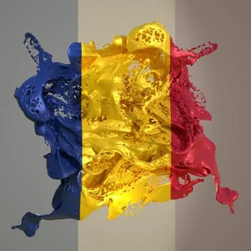 Chad flag liquid Stock Illustration