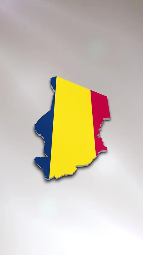 Chad Flag on Map Stock Footage 278172823