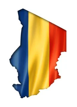 Chad flag map Stock Illustration