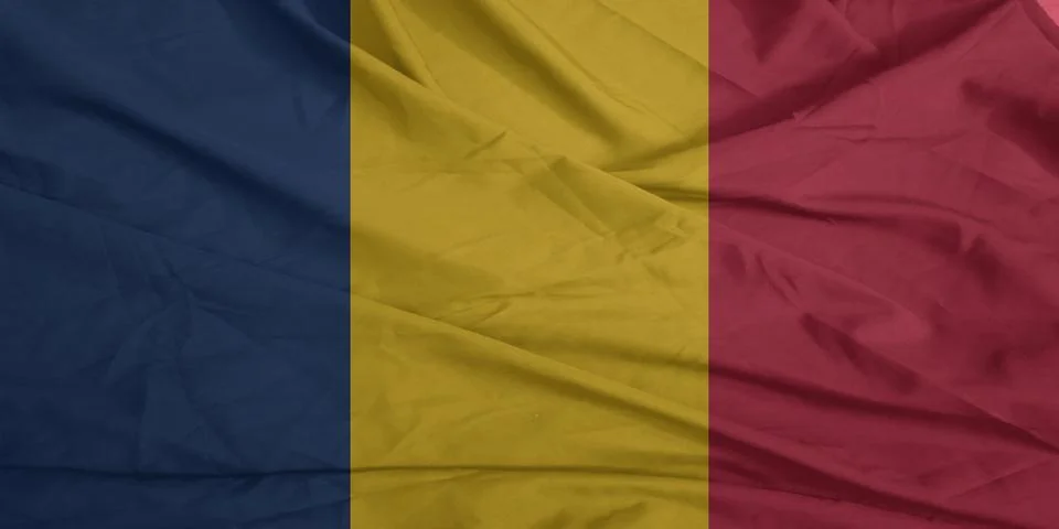 Chad Flag moving softly in the wind Stock Photos