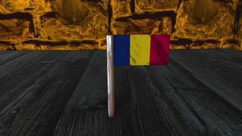 Chad Flag Post - Dolly Shot Video stock 270963781