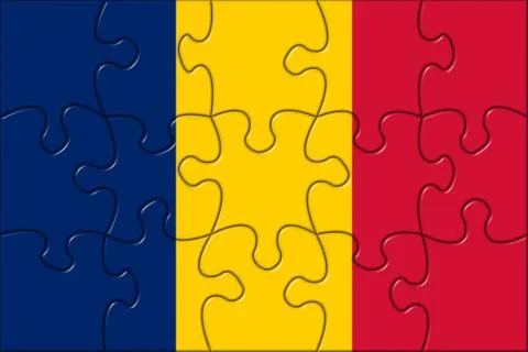 Chad Flag Puzzle Pieces Stock Illustration