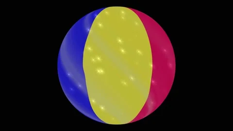 Chad flag in a round ball rotates. Flicker and shine. Animation loop Stock Footage 145857471