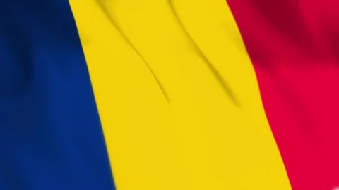 Chad Flag Seamless Loop 4k 60fps on Sky Background Stock Footage 340343091