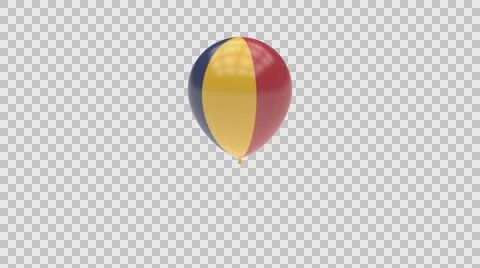 Chad flag textured balloon rotating Alpha Video stock 61390235