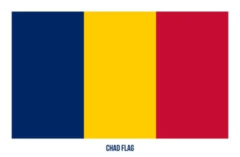 Chad Flag Vector Illustration on White Background. Chad National Flag. Stock Illustration